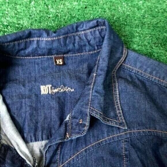 Dark Denim Long Sleeve Button Down Shirt by KUT Size XS - Picture 6 of 8
